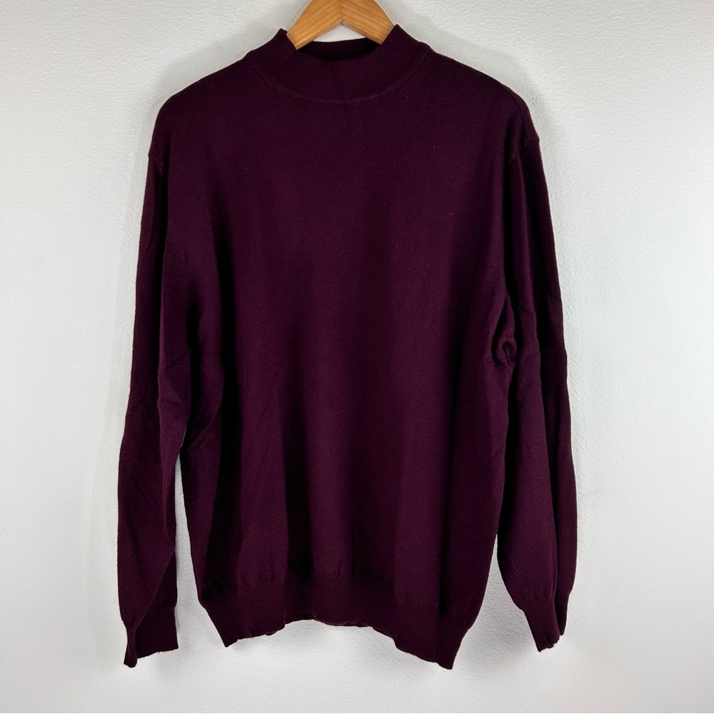 Vtg Cotton Traders Wool Blend Mock Turtleneck Sweater. Size XL.
